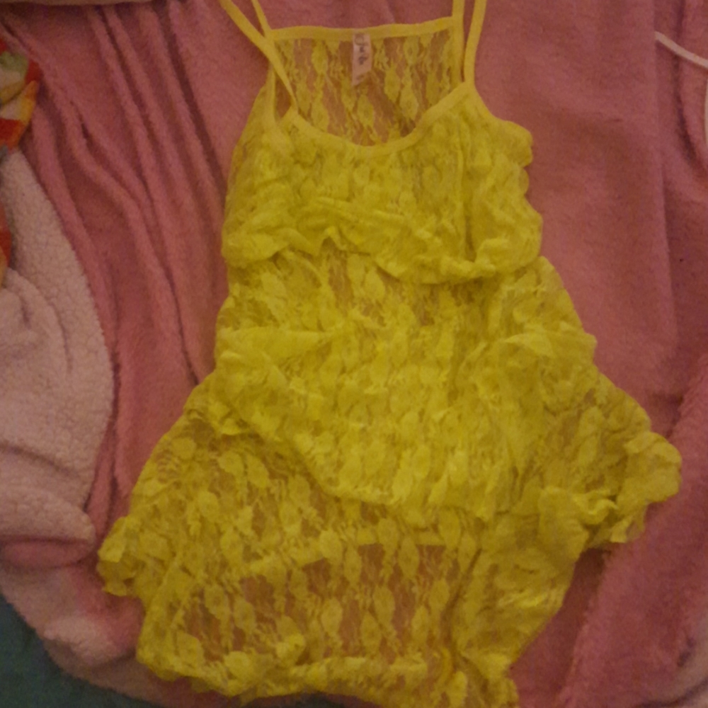 A Yellow See-Through Top